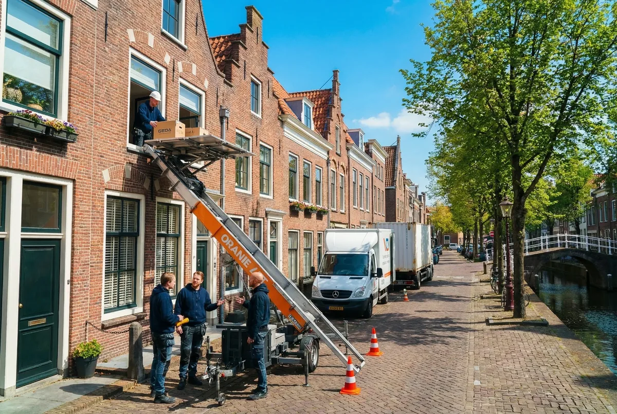 Aanhangerlift bij woning in Enschede